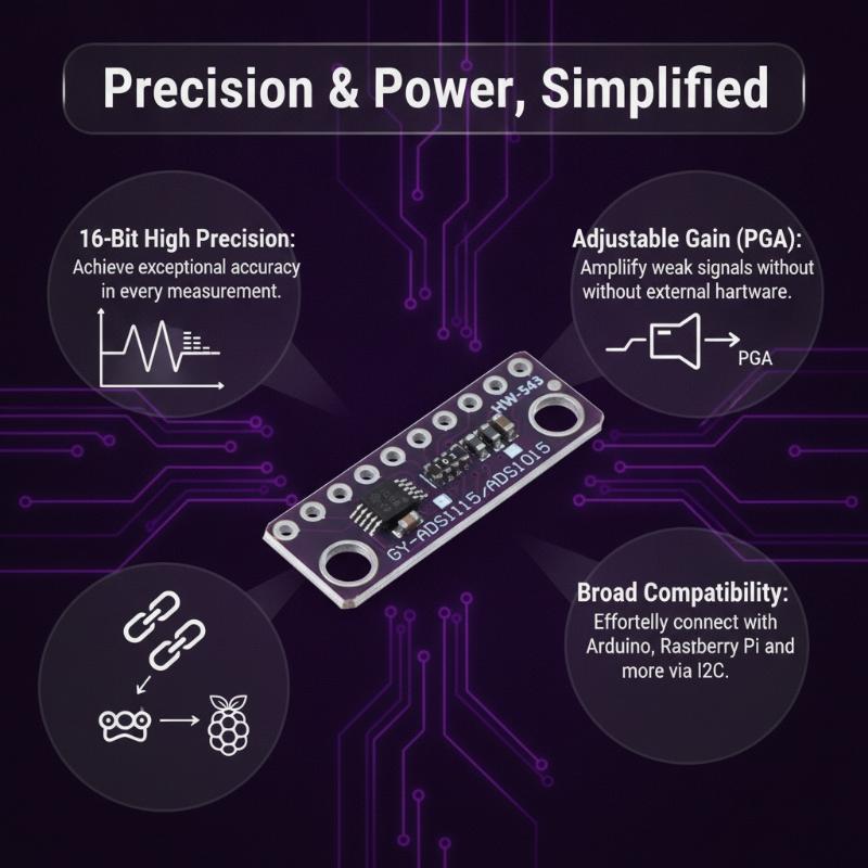ADS1115 Adjustable Gain 16Bit  - Diy Home Automation System recension och pris